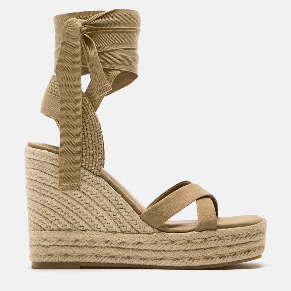 Lace Up Wedge Sandals